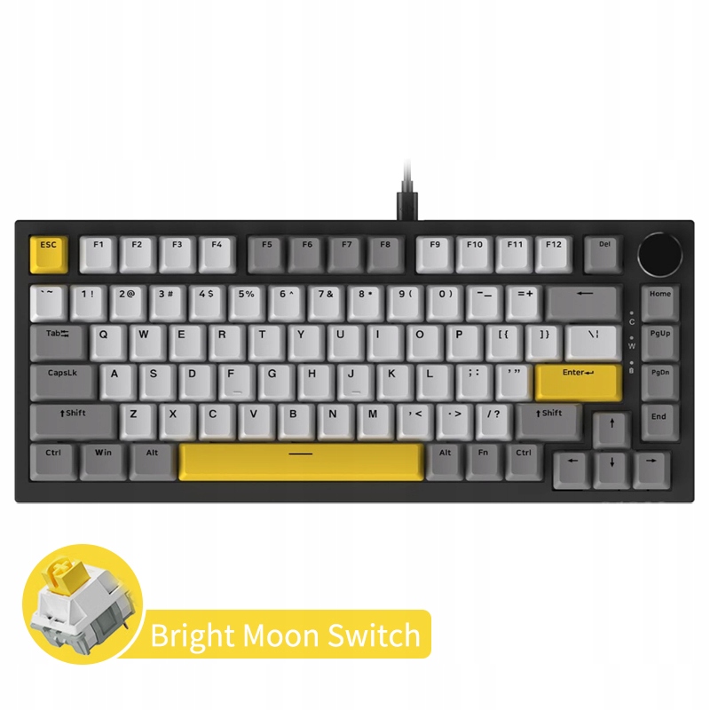 Ajazz AK820 75% drôtová klávesnica Moon Yellow Rgb Diy Hot-Swap