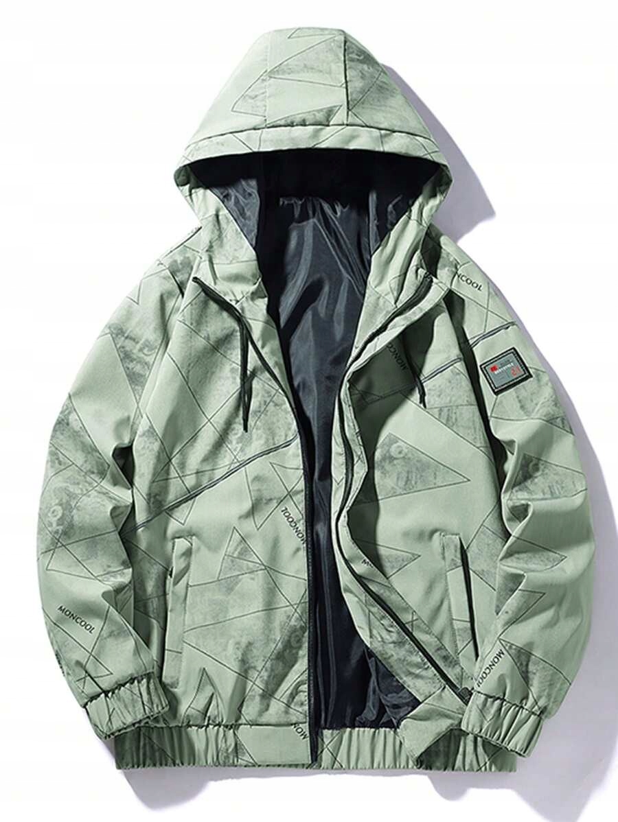 Pánská Outdoorová Sportovní Bunda S Kapucí Zelená Casual Shein XL