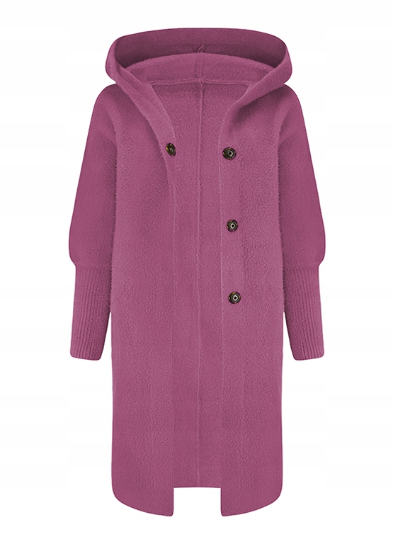 CIEPŁA ALPAKA PŁASZCZ NARZUTKA WEŁNA KOLORY WRZOSOWY Płeć kobieta