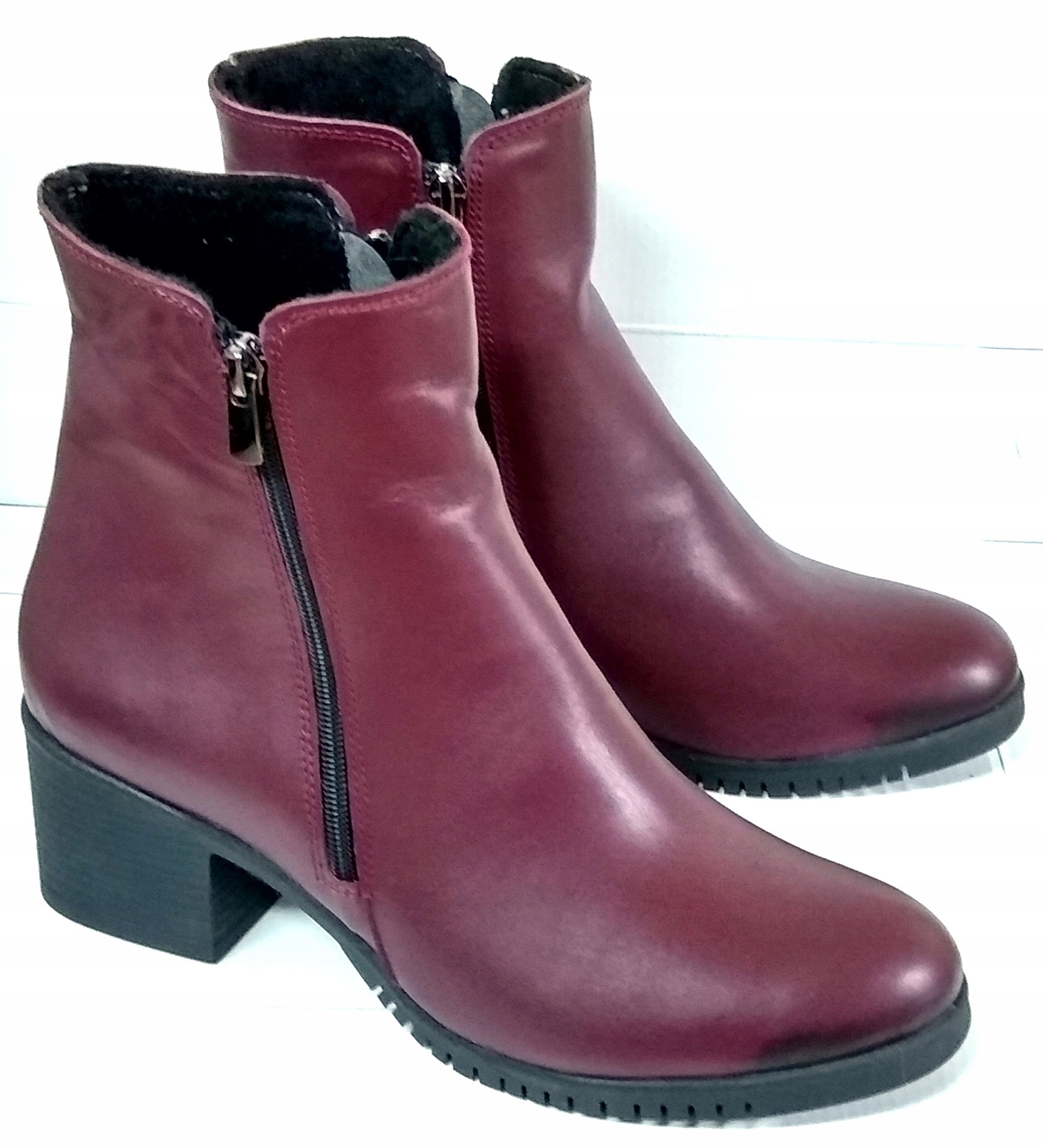 

Stylowe, Wygodne Sztyblety Botki Skóra Nat UNI-190