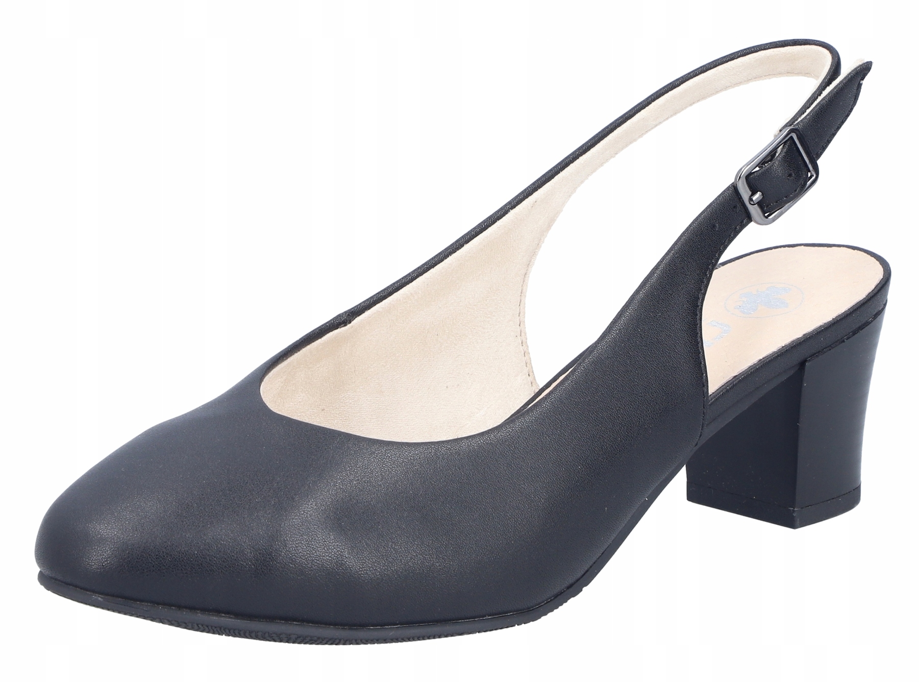 Rieker 44651-00 vel.41 černé kožené lodičky, elegantní sandály