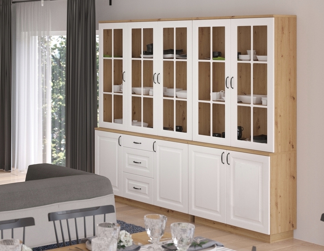 Kredens 4D OKTAWIA *frezowane fronty* Kolor frontów biały