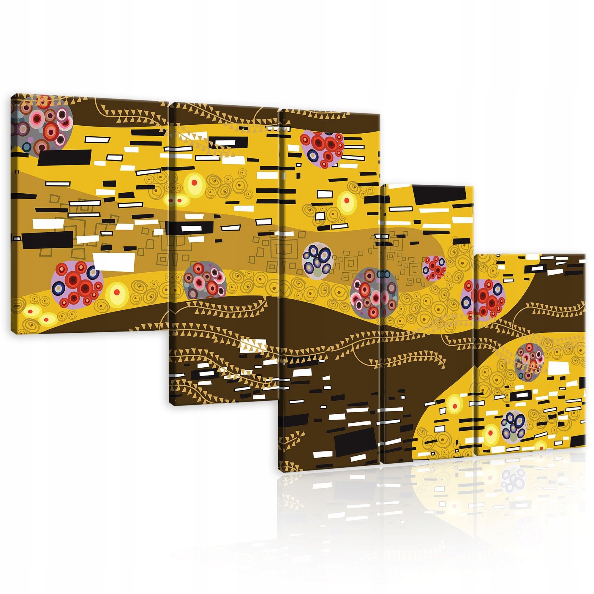 Obraz 170x100 modulárna abstrakcia Klimt secesia zlato bronz vzory