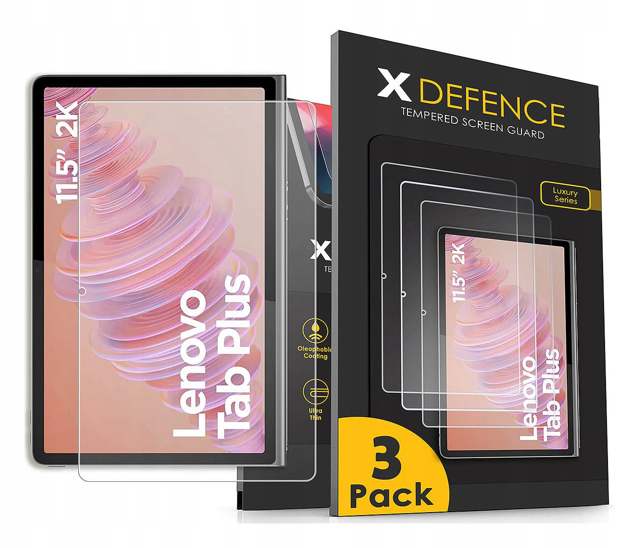 3x Szkło Ochronne Do Lenovo Tab Plus 11.5 2024 Hybrydowe Szybka Jakość