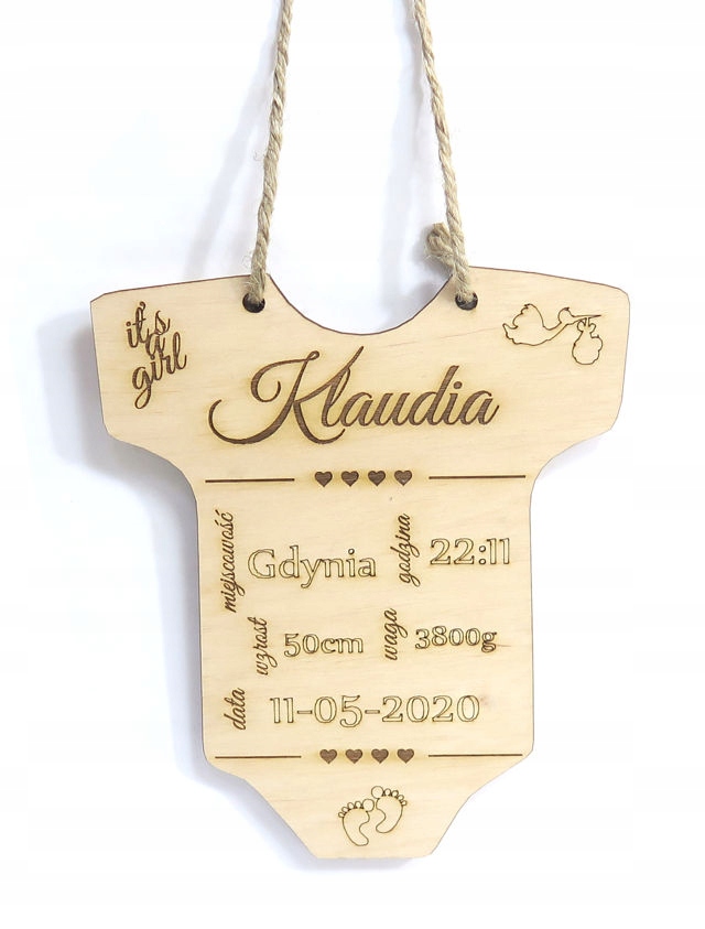 

Dekor Metryczka Urodzin Narodzin Decoupage MB14