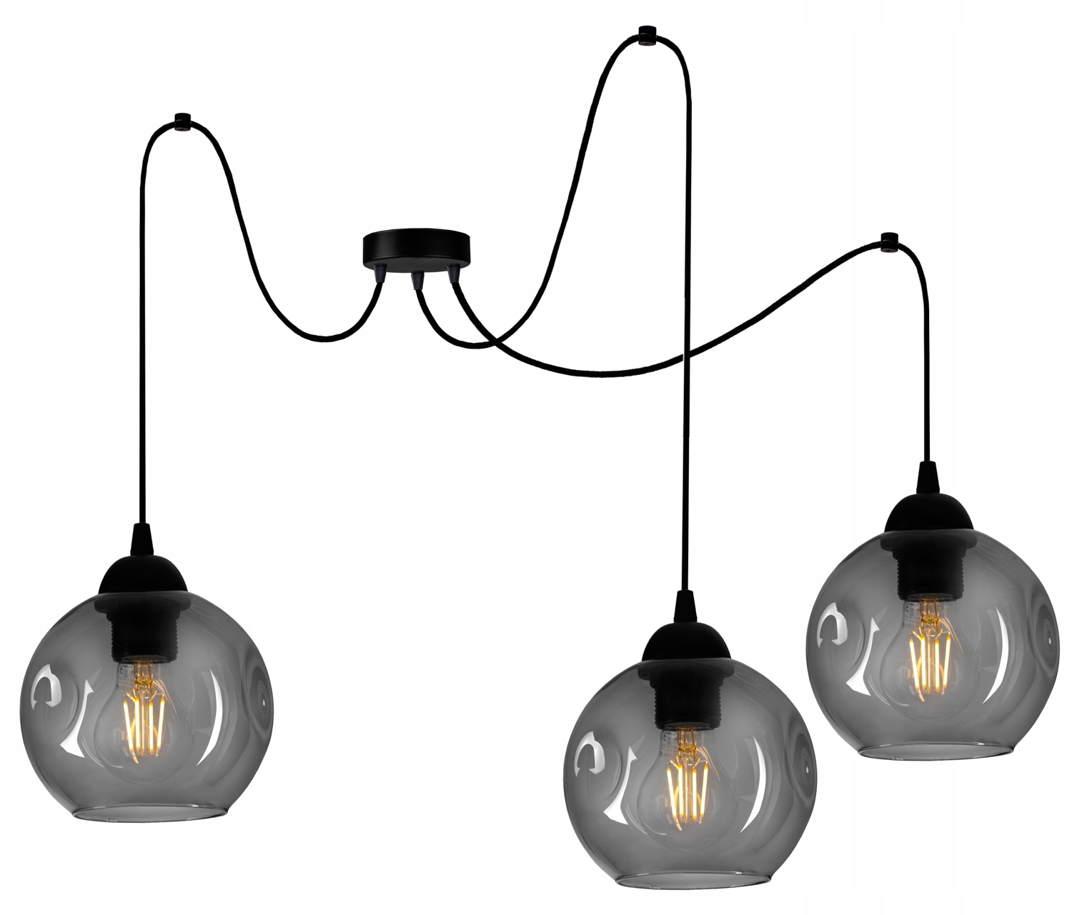 

Szklana Lampa Wisząca Sufitowa Żyrandol Pająk Kule