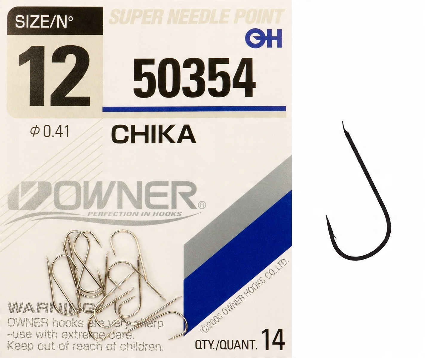 

Haczyki z łopatką Owner Chika srebrny nikiel r. 12