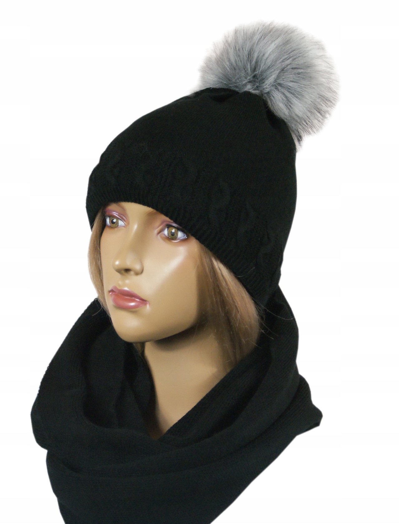 

Komplet Czapka pompon Polar + Komin # 54