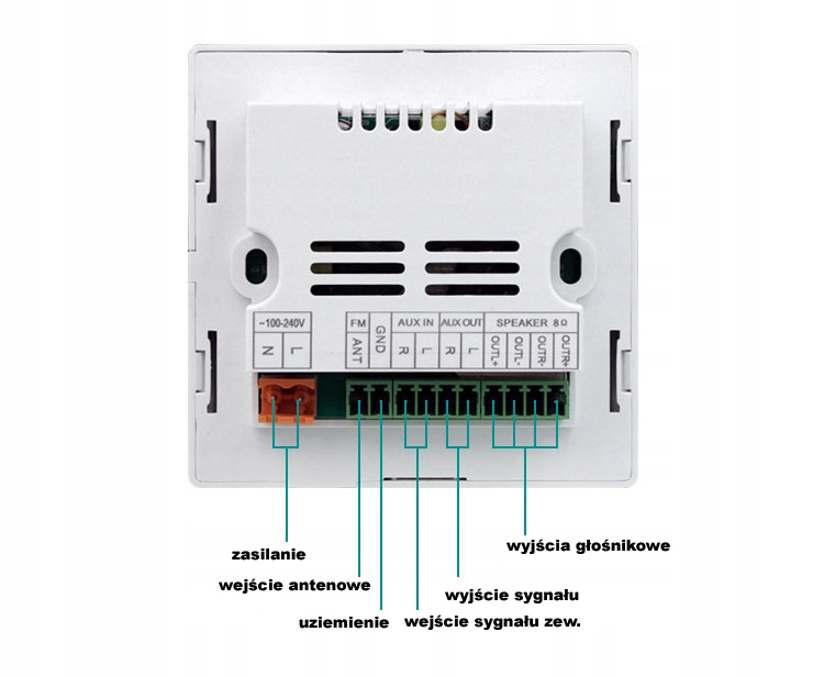 RADIO ODTWARZACZ DOPUSZKOWY BLUETOOTH USB NAŚCIENNE ŁAZIENKOWE KUCHENNE mp3 Kolor inny
