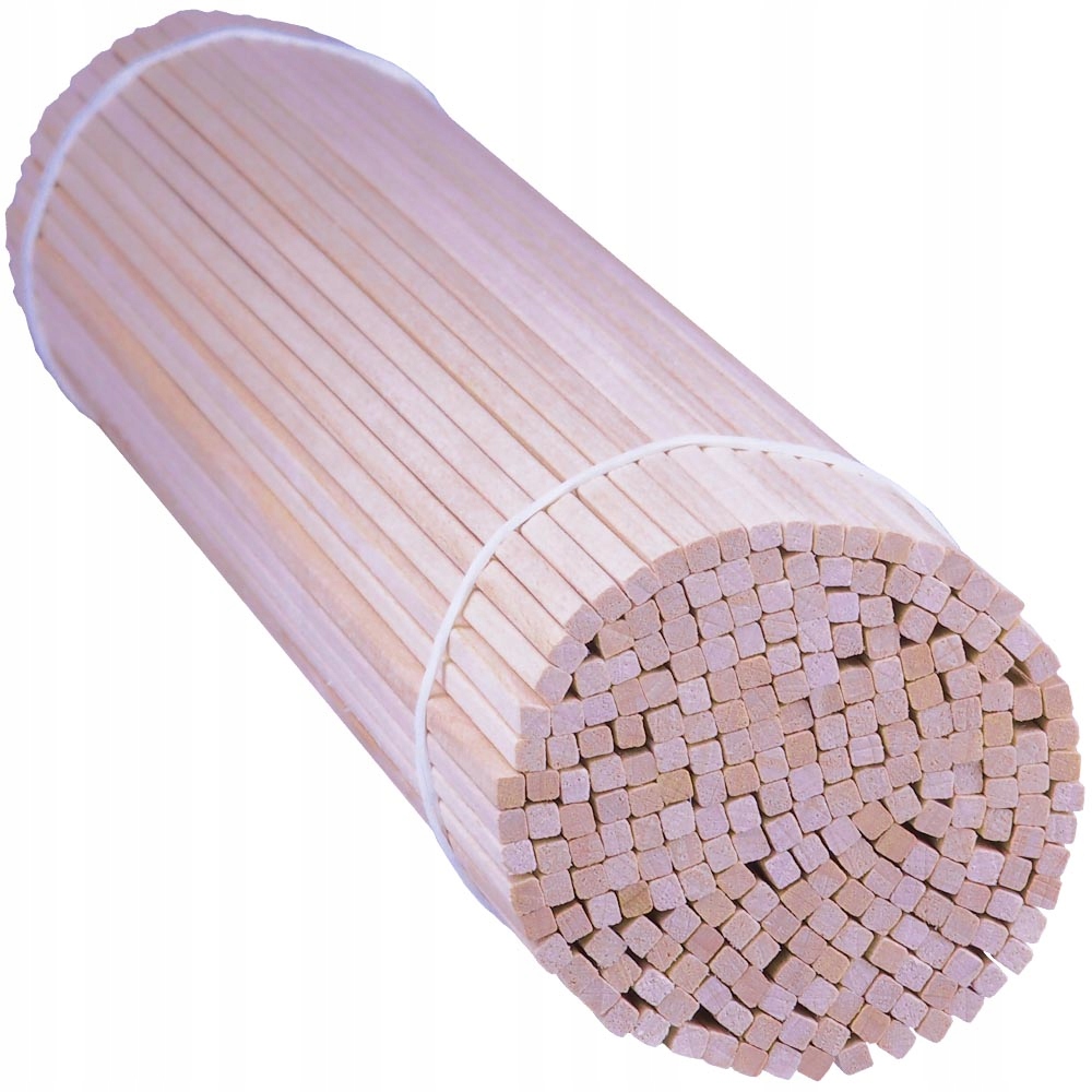 SZORSTKIE Patyczki do Waty Cukrowej Patyki Bukowe KWADRATOWE 40 cm / 100szt