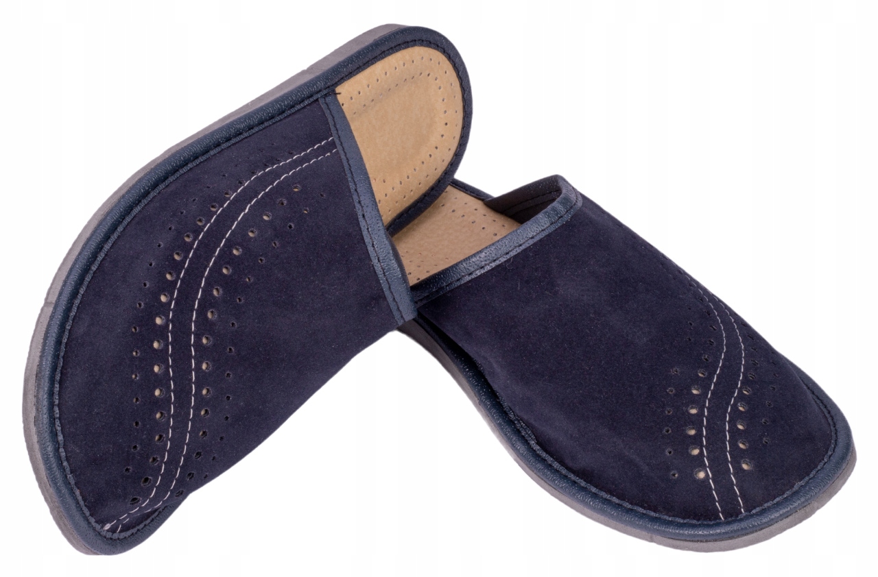 MĘSKIE PANTOFLE SKÓRZANE KAPCIE M9 KLAPKI 43 Model PANTOFEL-M9