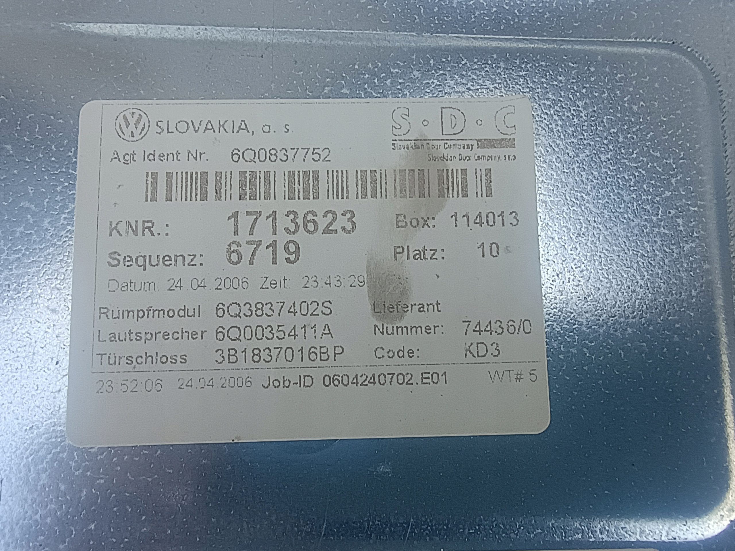 Mécanisme Vitres 6Y2959801 VW POLO IV 3D