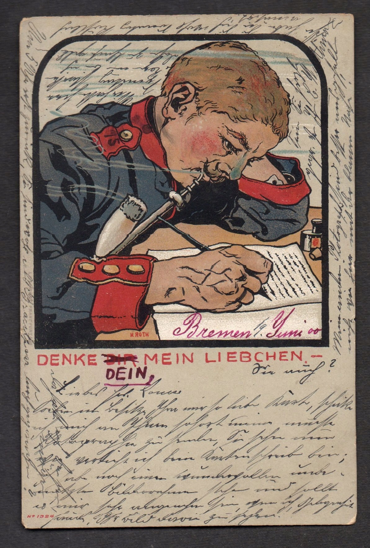 Военная тематика-интересная старая открытка