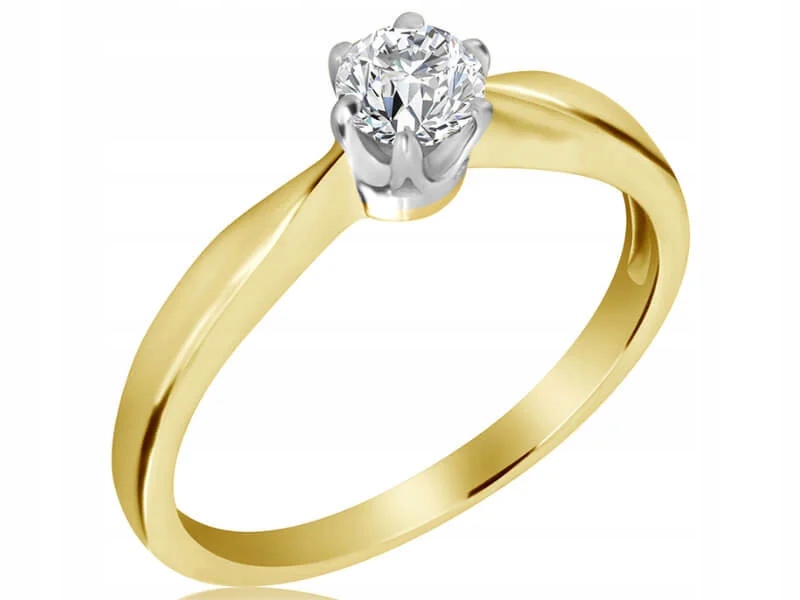 Nadčasový prstýnek se zlatým briliantem 585 na zásnuby r10 jako dárek