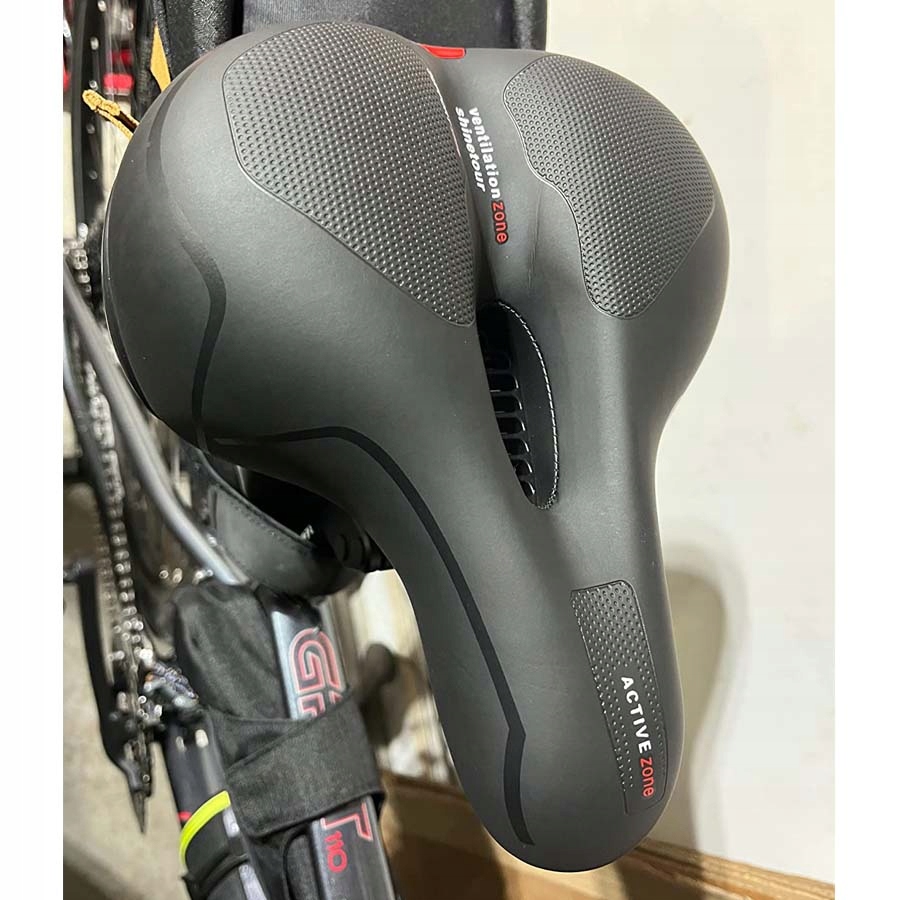 SIODEŁKO ROWEROWE DAMSKIE MĘSKIE SIODŁO ROWEROWE DO ROWERU Z AMORTYZATOREM Kolor dominujący czarny