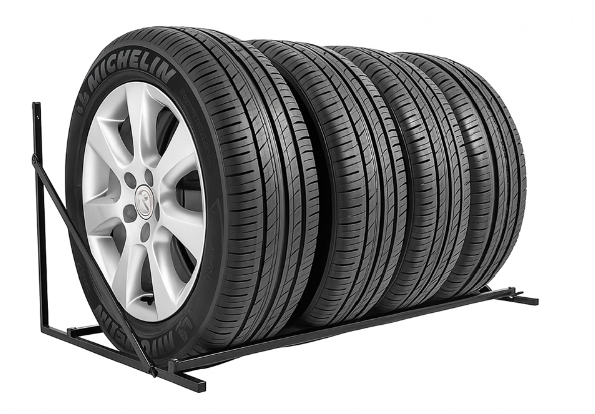 Stojan, závěs, police, regál pro 4 Pneumatiky kola 255 R19 – Polský Výrobce