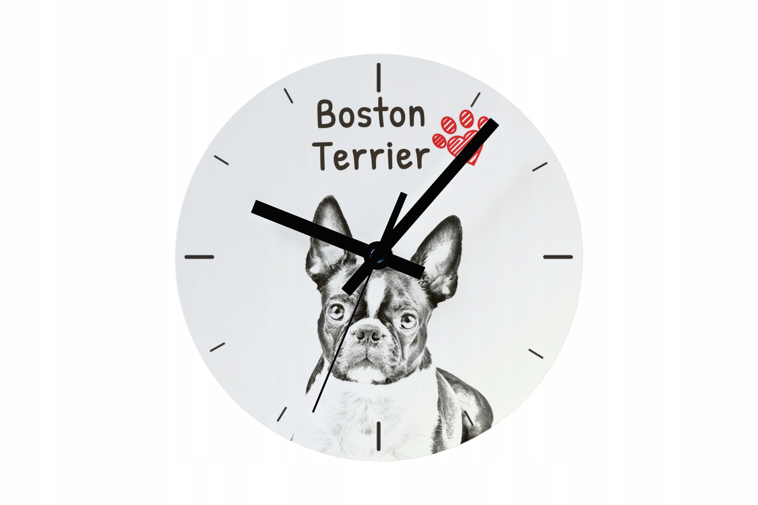 Bostonský teriér, závěsné a stojící hodiny se psem, personalizace fotografií