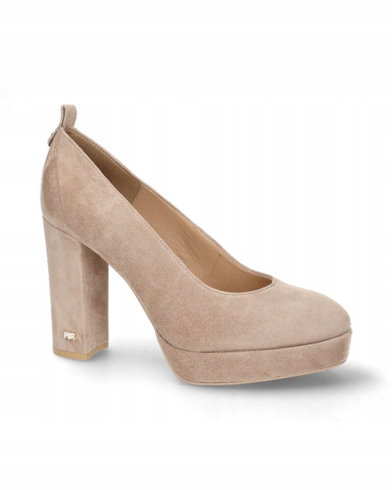 Kamelové lodičky dámské boty na plaformě, stabilní, elegantní Karino 38