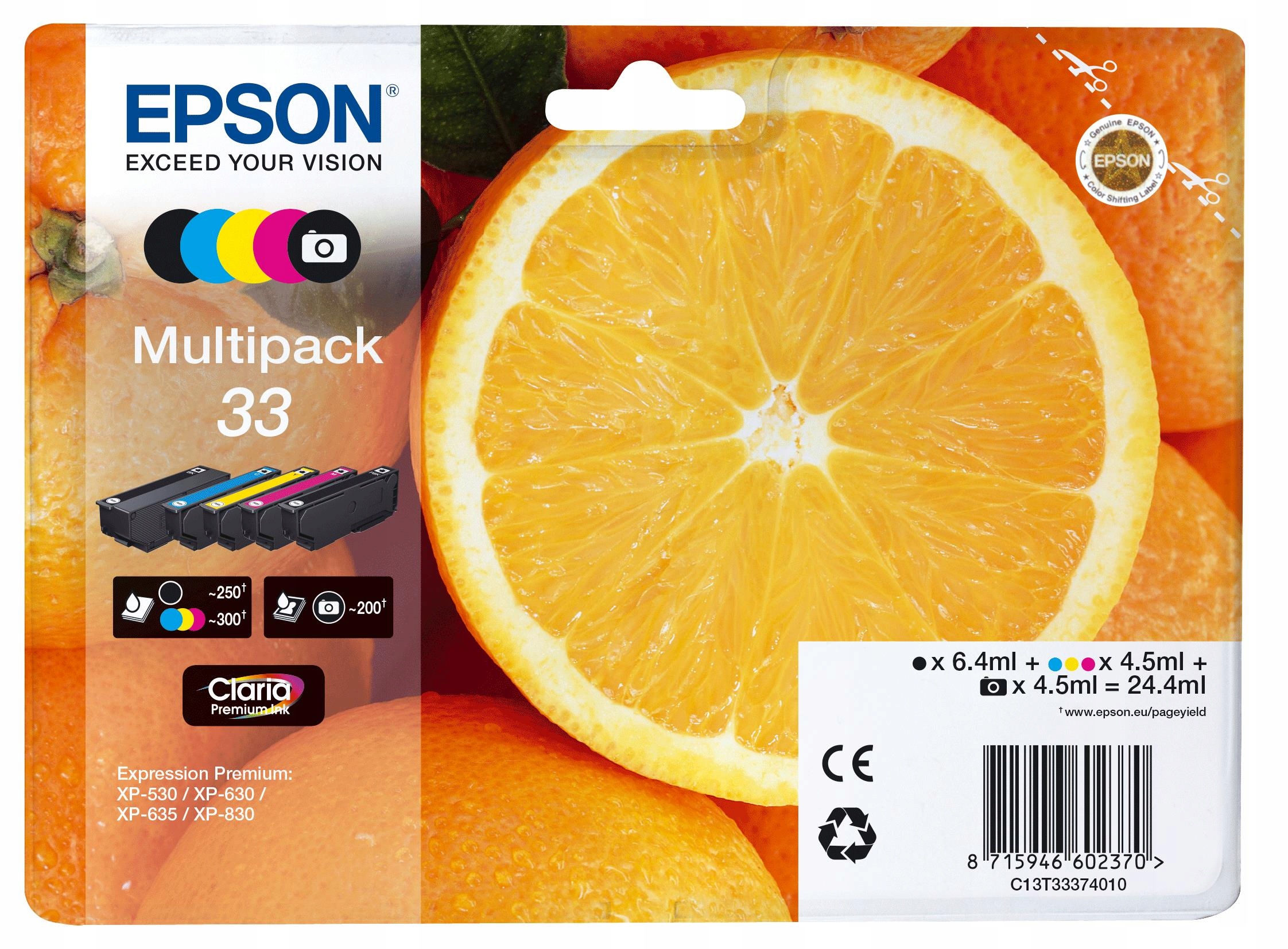 Zestaw tuszy Epson Multipack C13T33374011