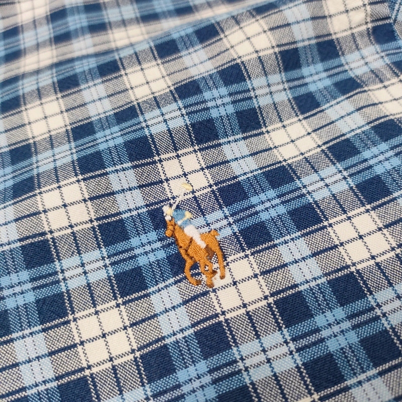 POLO RALPH LAUREN Koszula w Kratę Logowana r. L Wzór dominujący kratka