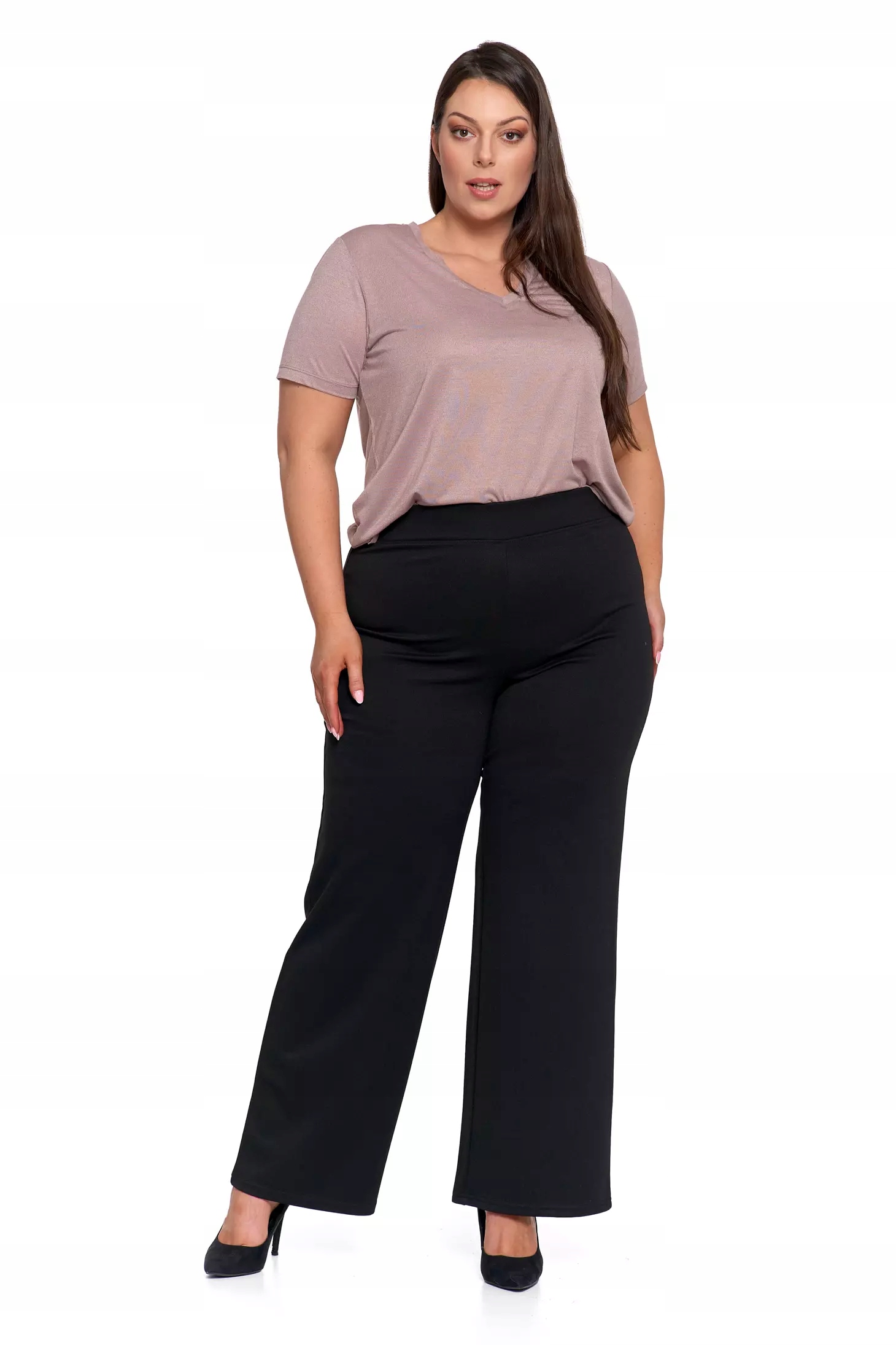 KLASYCZNE SPODNIE DAMSKIE WYSOKI STAN I PROSTA NOGAWKA ELEGANCKIE MORAJ XXL Fason proste