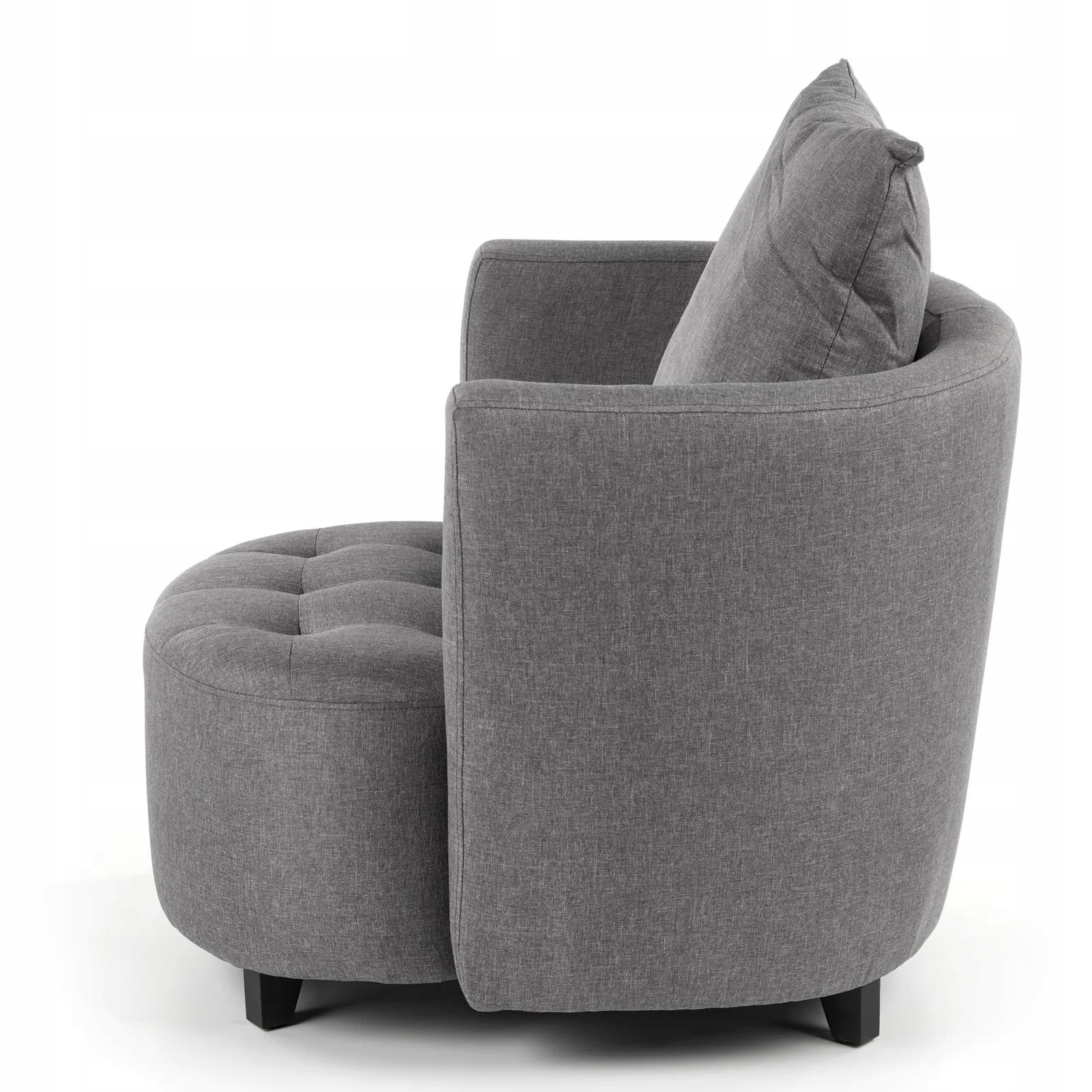 Fotel z Podnóżkiem do Salonu Tapicerowany Szary Kolor biały