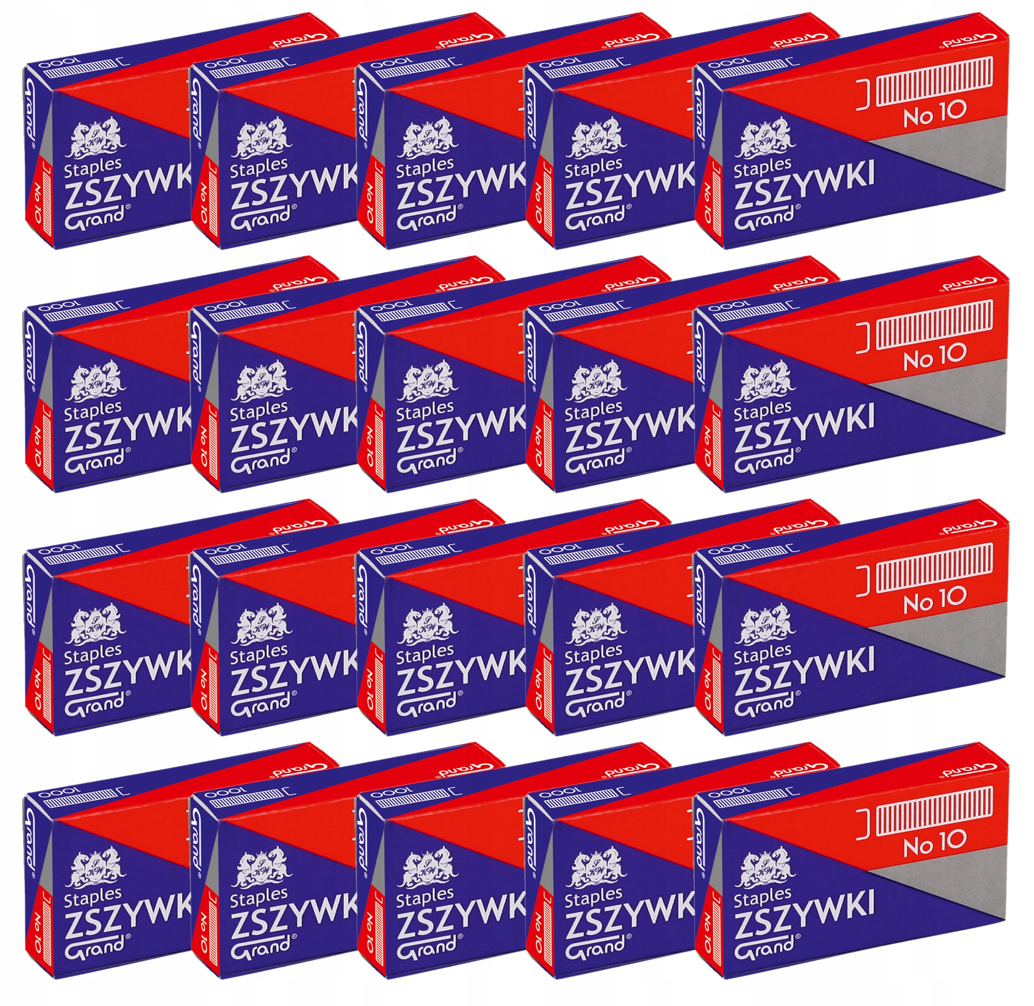

20x Zszywki 10/6 Grand 1000szt stalowe małe mini