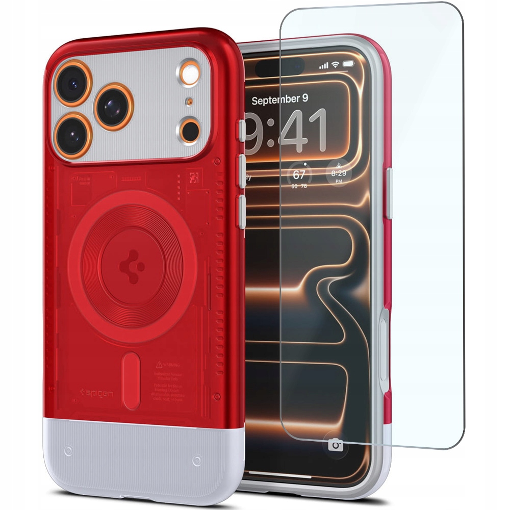 Etui Spigen Classic C1 do MagSafe do iPhone 17 Pro Max, wzorzyste szkło