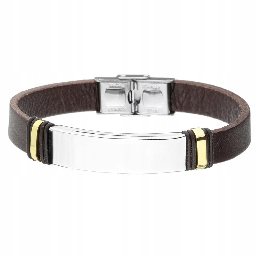 Pánský náramek Manoki ocel 316 l kůže 21 cm