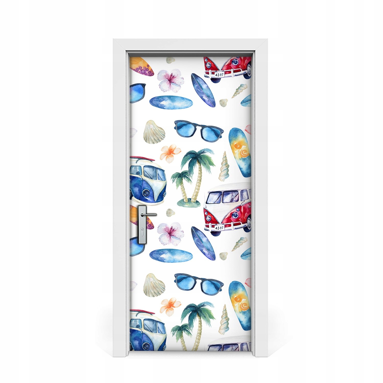 

Naklejka na drzwi Surfer Plaża Hawaje 85x205