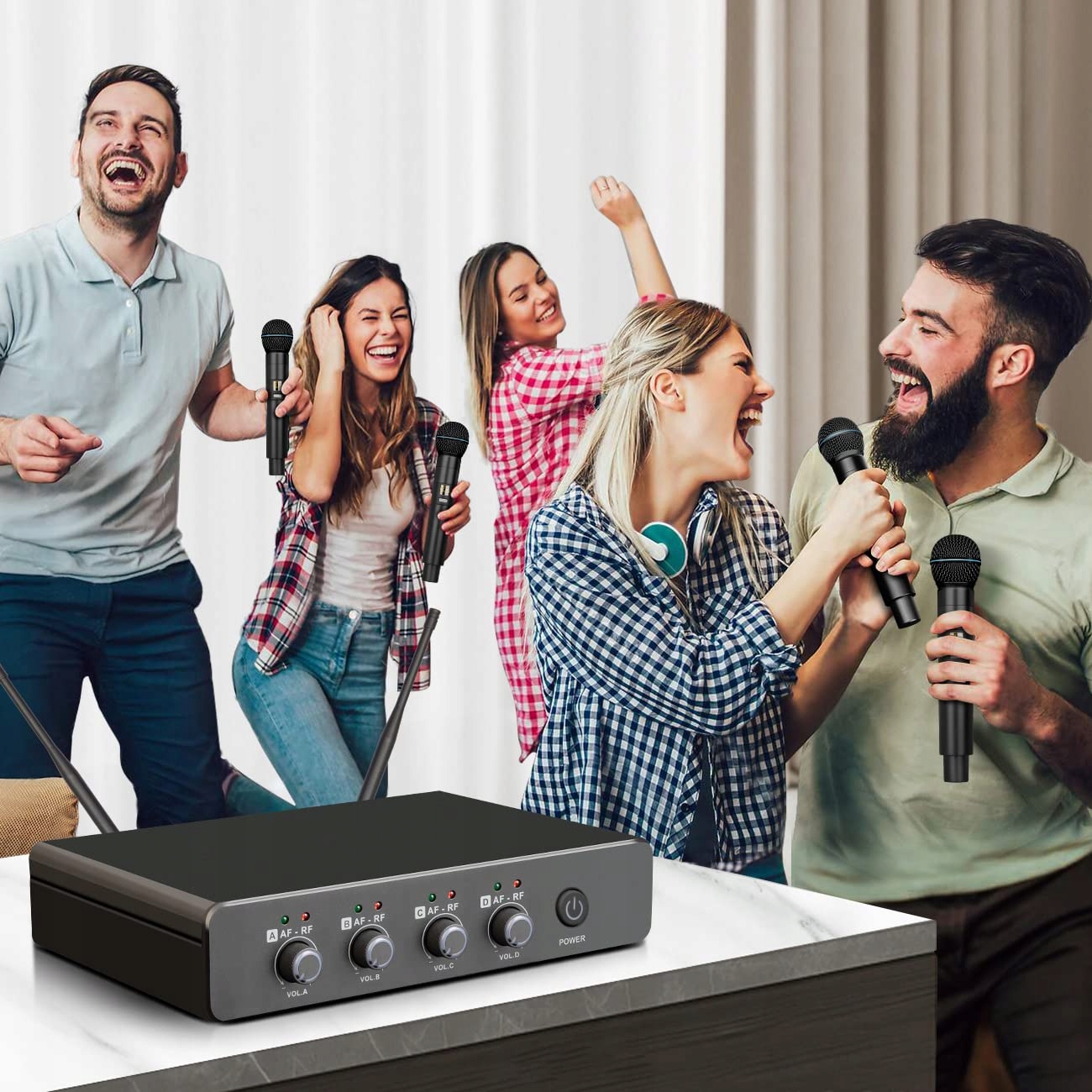 DEPUSHENG R5 Profesjonalny Bezprzewodowy System Mikrofonów UHF Do Karaoke — miniatura 8