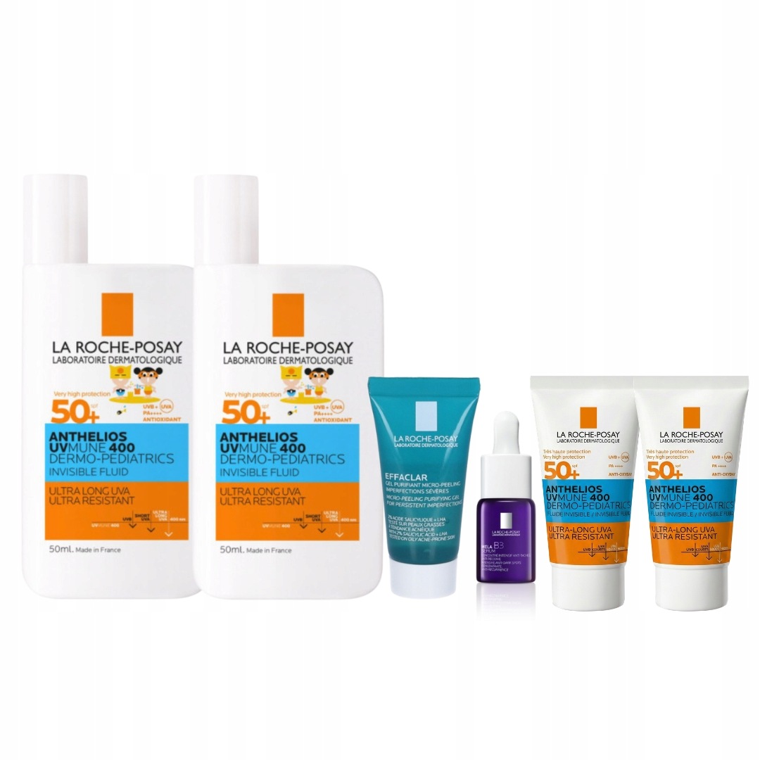 La Roche-Posay Anthelios fluid do opalania, skóra wrażliwa SPF50+ 50ml 2PAK