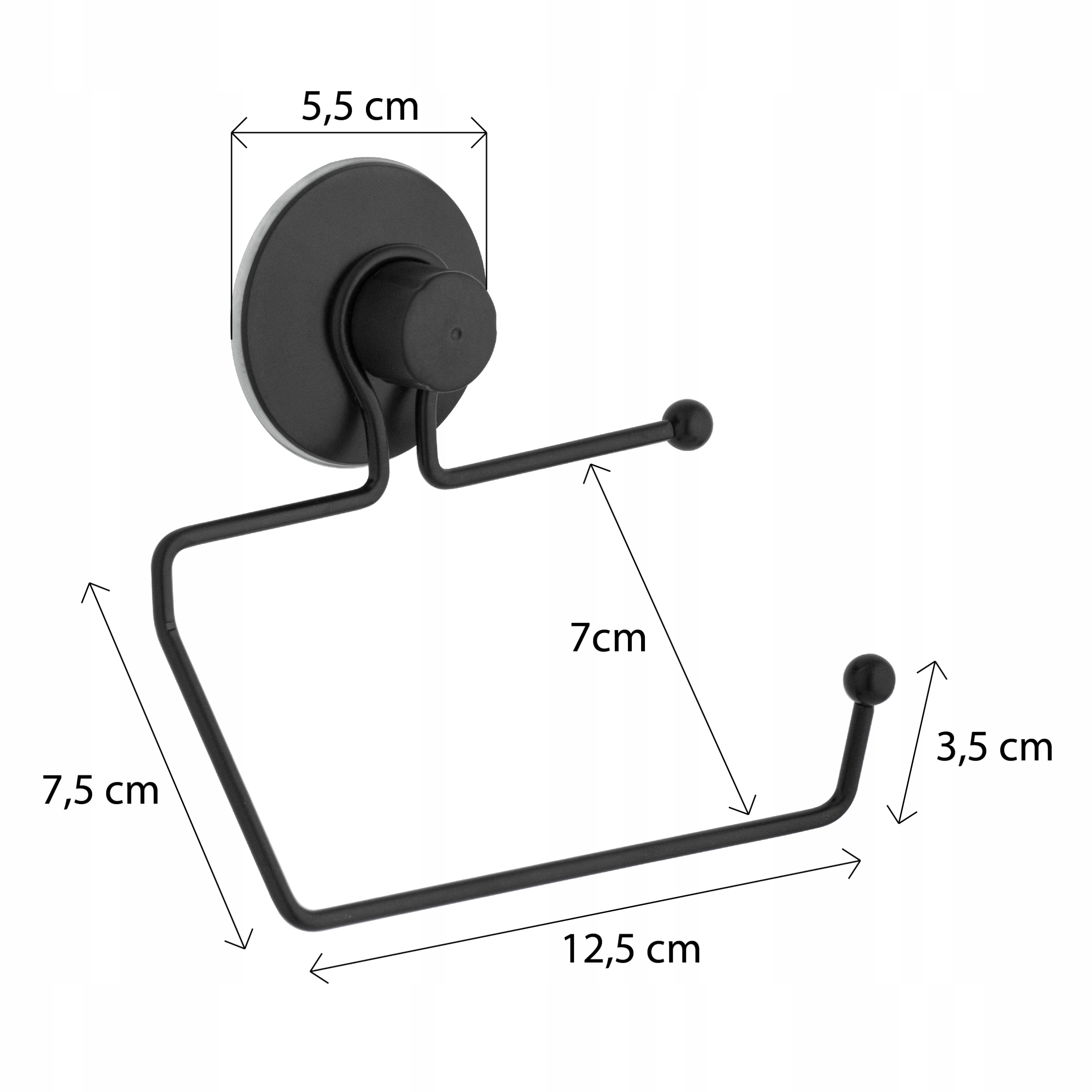 UCHWYT WIESZAK NA PAPIER TOALETOWY stal CZARNY Typ uchwyt