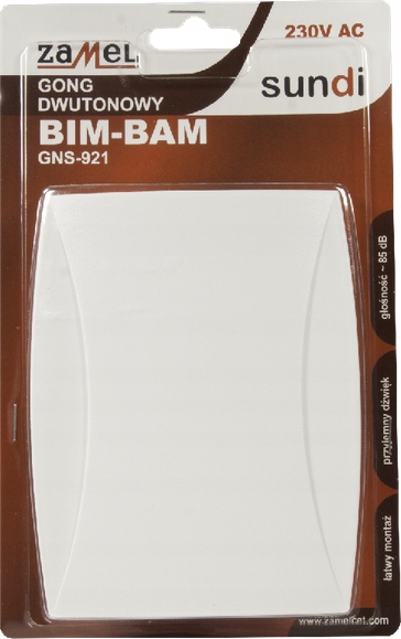 

Dzwonek 230V dwutonowy Bim-bam GNS-921 Zamel
