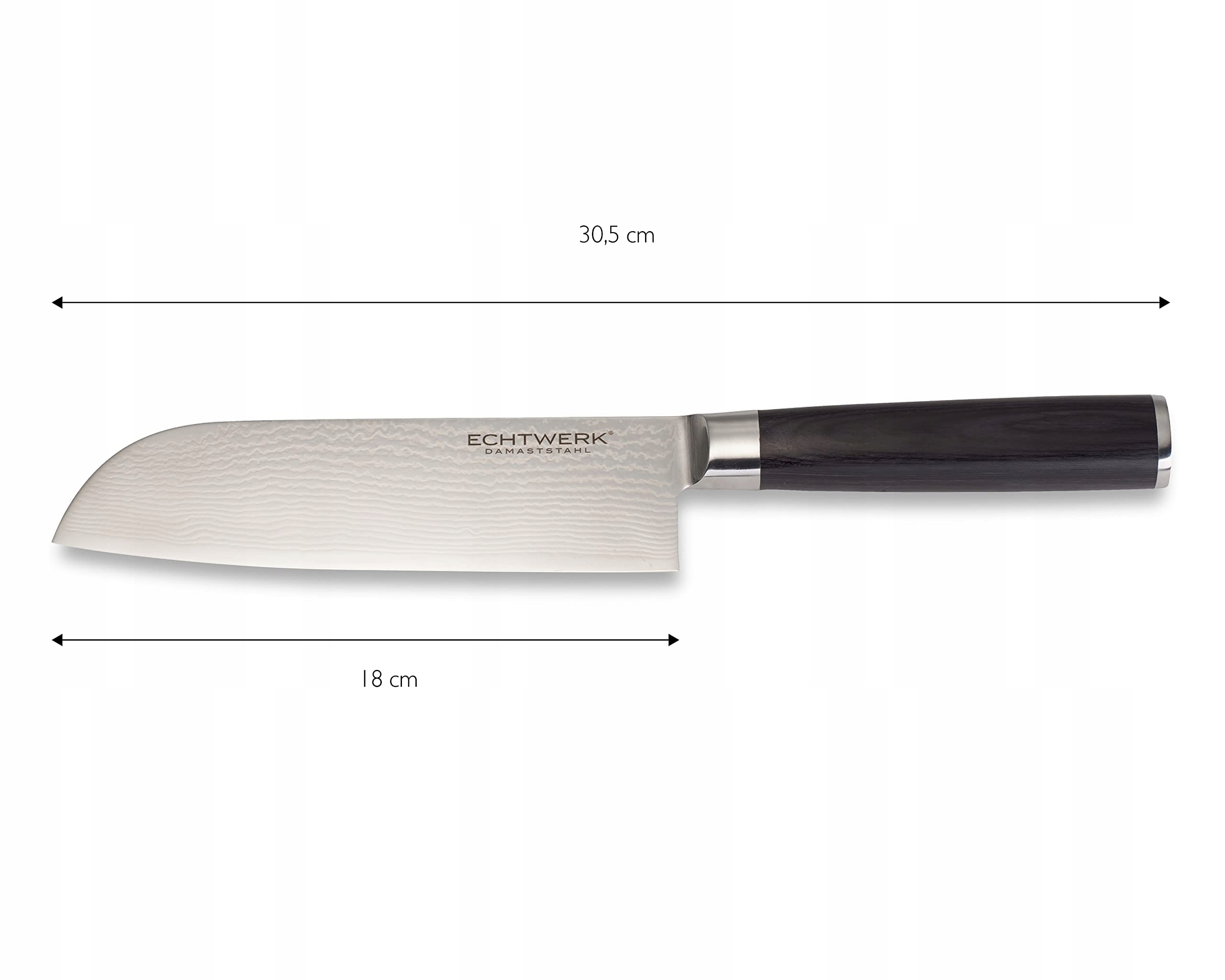 ECHTWERK Nóż Santoku Japoński Do Mięsa Ryb Warzyw Drewniana Rączka — miniatura 4