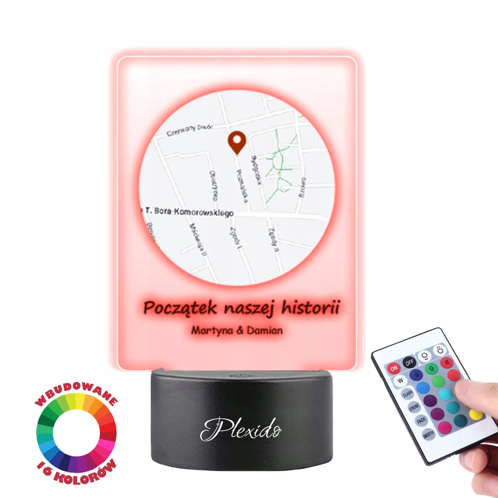 Statuetka Prezent na Walentynki 3D LED Plexido