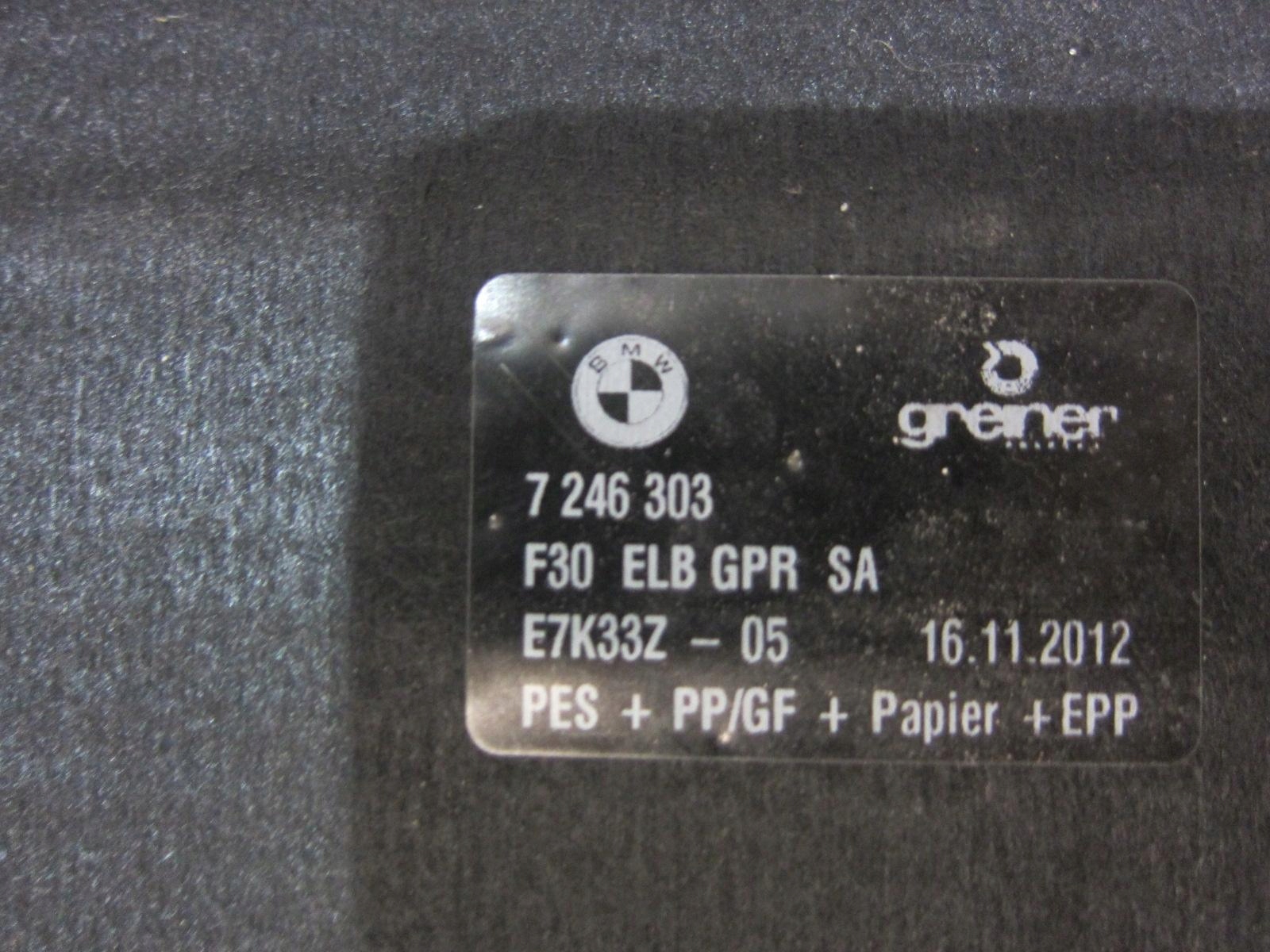 BMW F30 mats boot mat floor 7246303