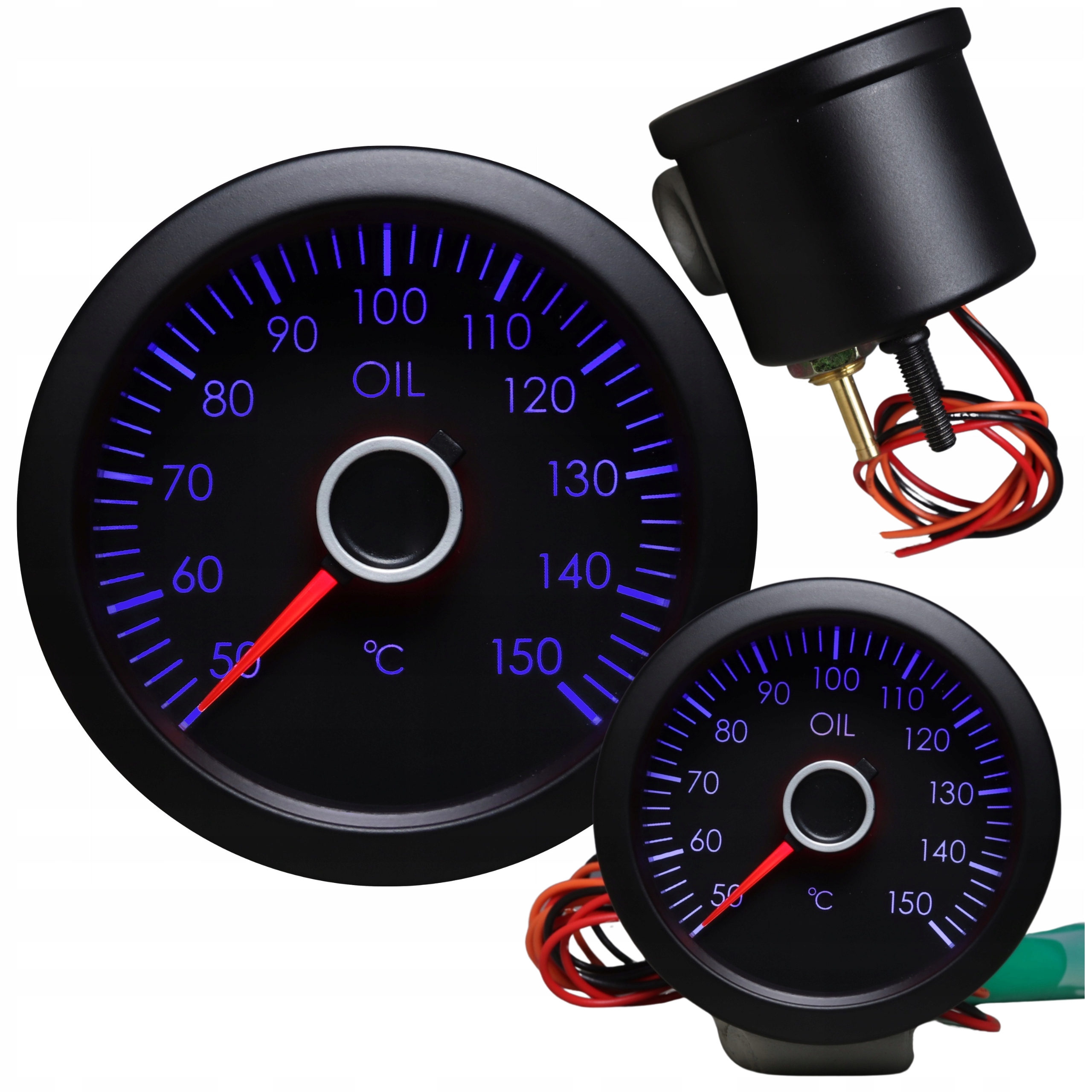 Indikátor teploty oleja Vw Look Auto Gauge New Led Modrá 52 mm
