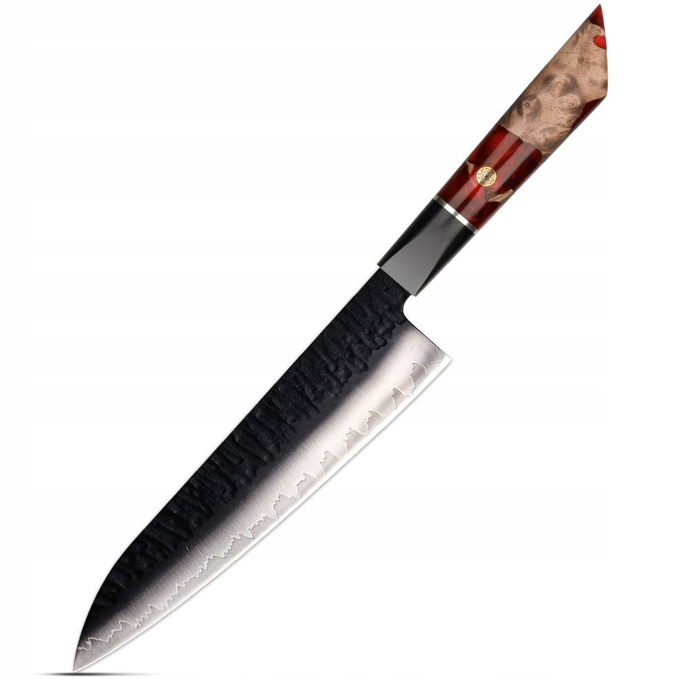 Damaškový kuchynský nôž Arata Gyuto/Červená KP-37338