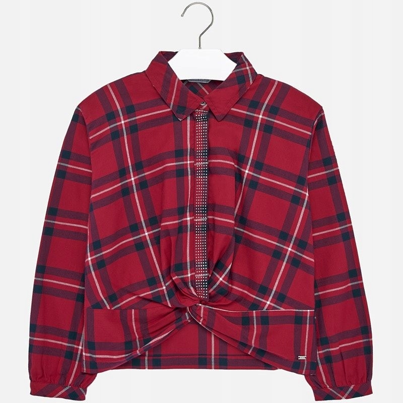 CZERWONA KOSZULA FLANELA KRATA 7106 MAYORAL 162 cm