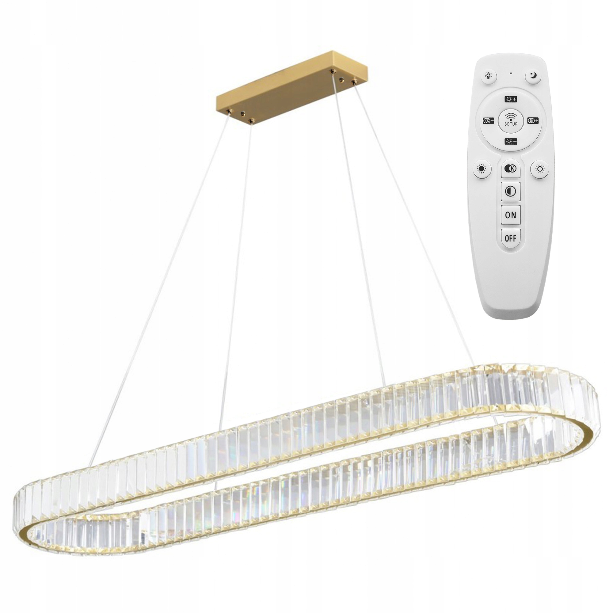 Kryštálová Led Stropná Lampa Luster Ovál Dlhá 100 cm Toolight