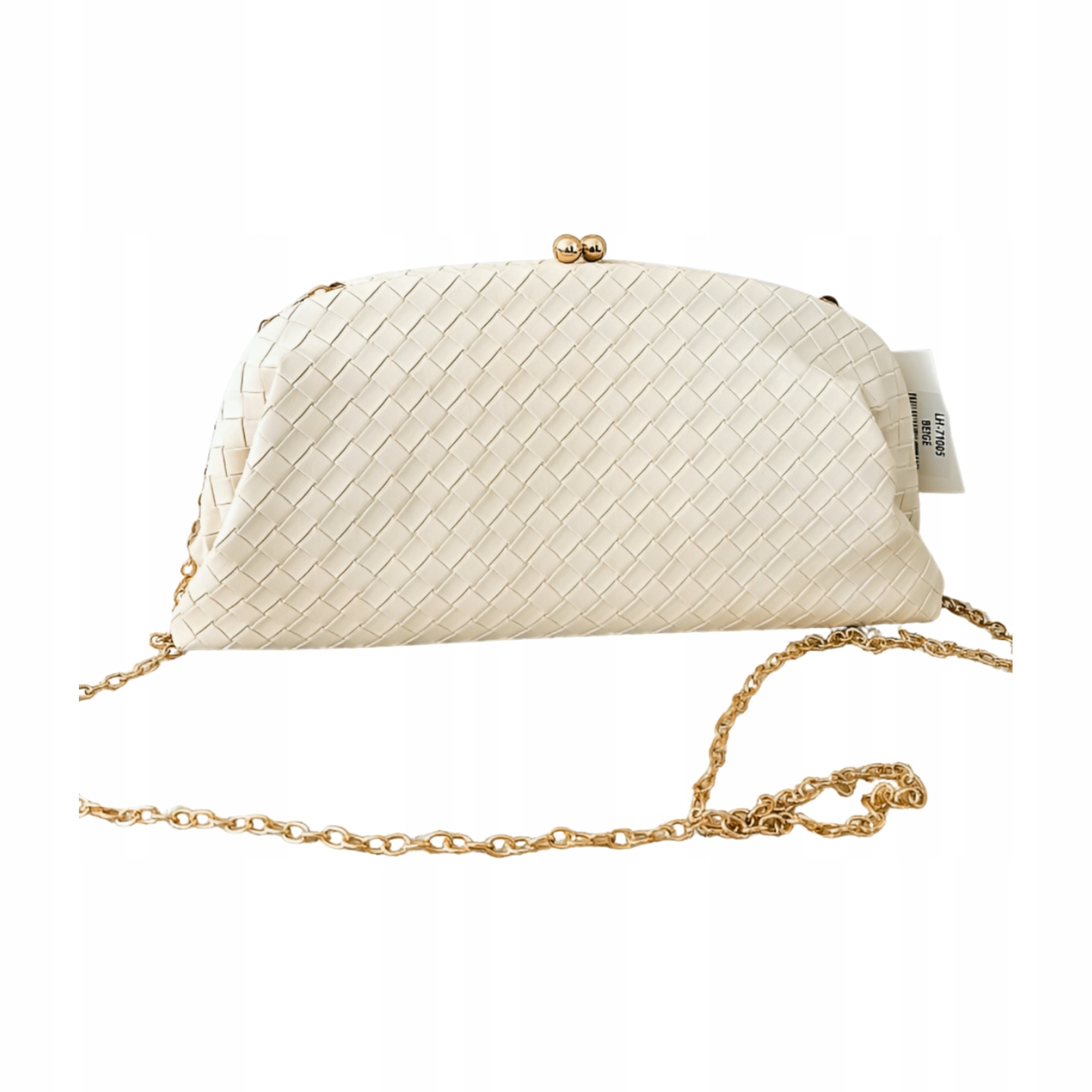 Gallantry vizitková kabelka béžová s pleteninou