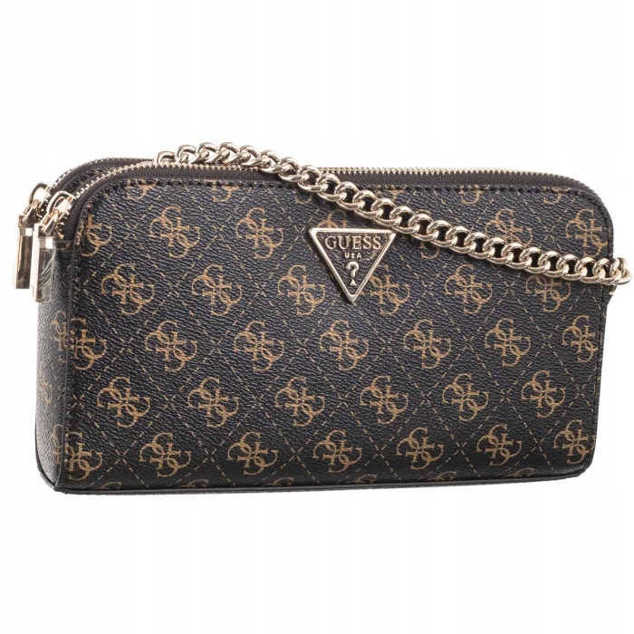 Malá dámská kabelka Přes Rameno Guess Erica Status Crossbody Hnědá