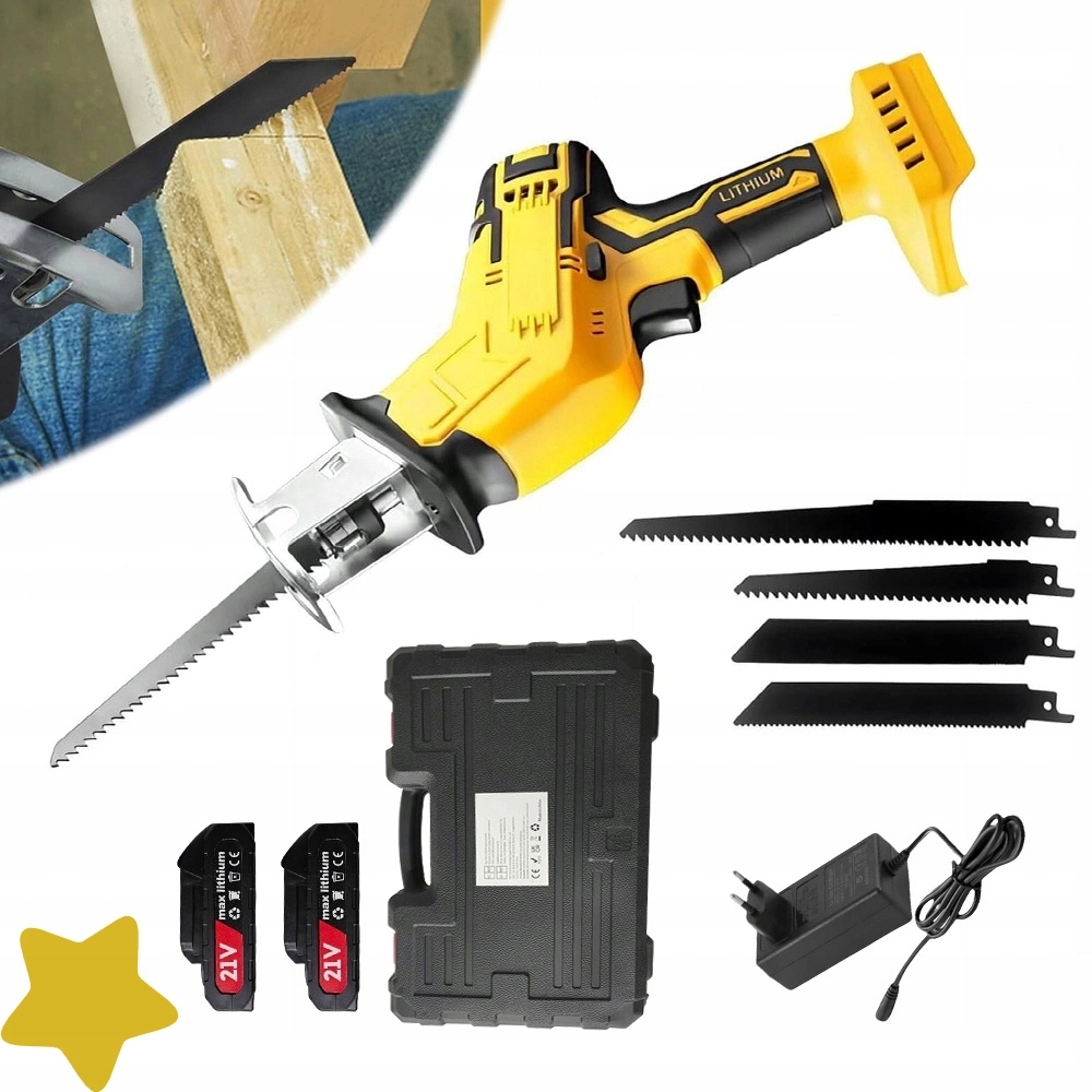 Pila Ocaska 21V Akumulátorová 2000 mAh Na Dřevo A Kov Led Sada