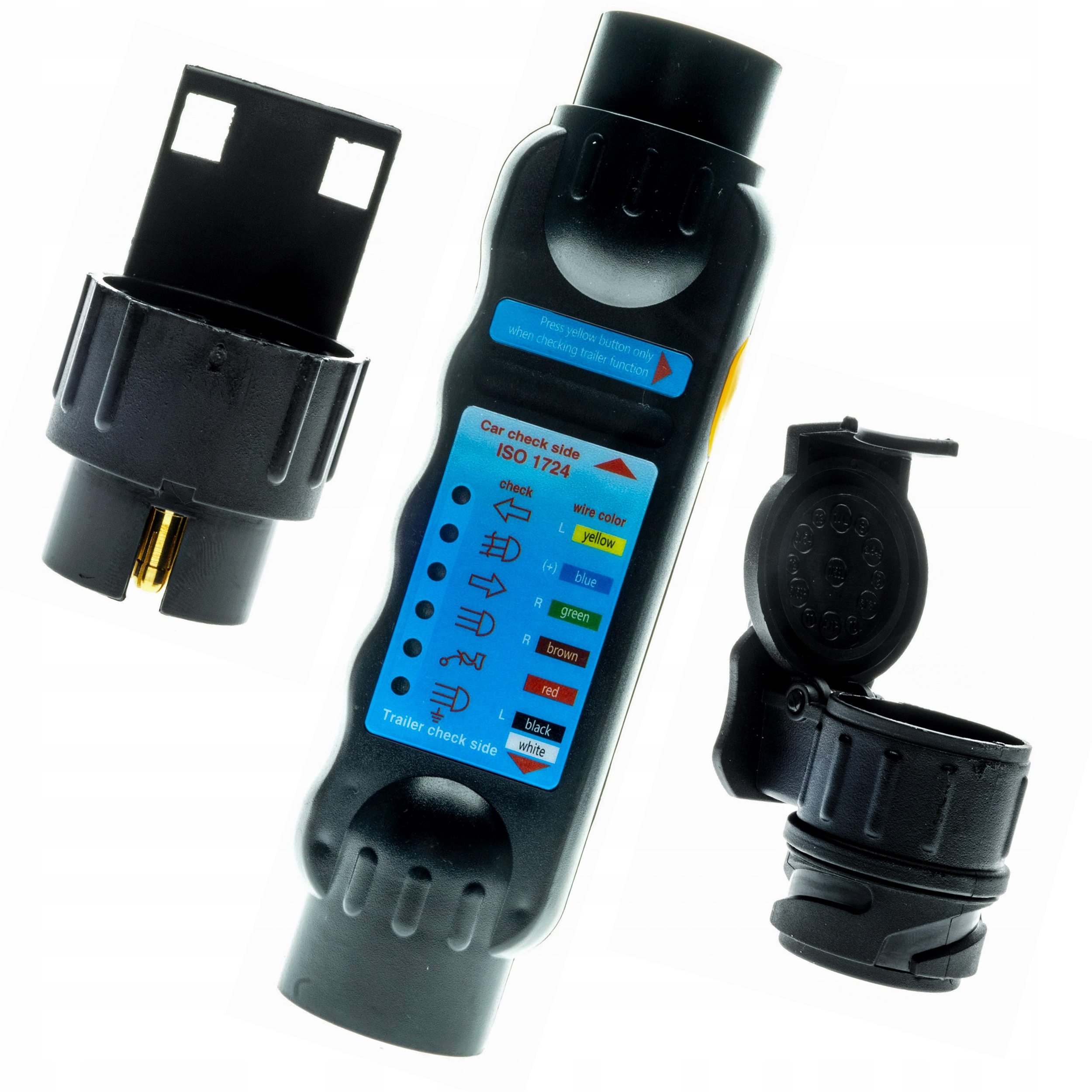 Tester Gniazda I Wtyczki Przyczepy 7/13-pin Dwa Adaptery