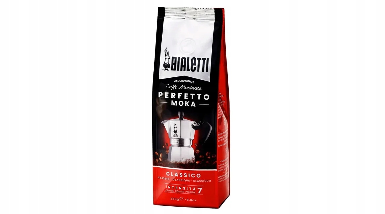 Kawiarka klasyczna Bialetti 6tz 295 ml + kawa Perfetto Moka Classico 250g Kolor dominujący srebrny/szary