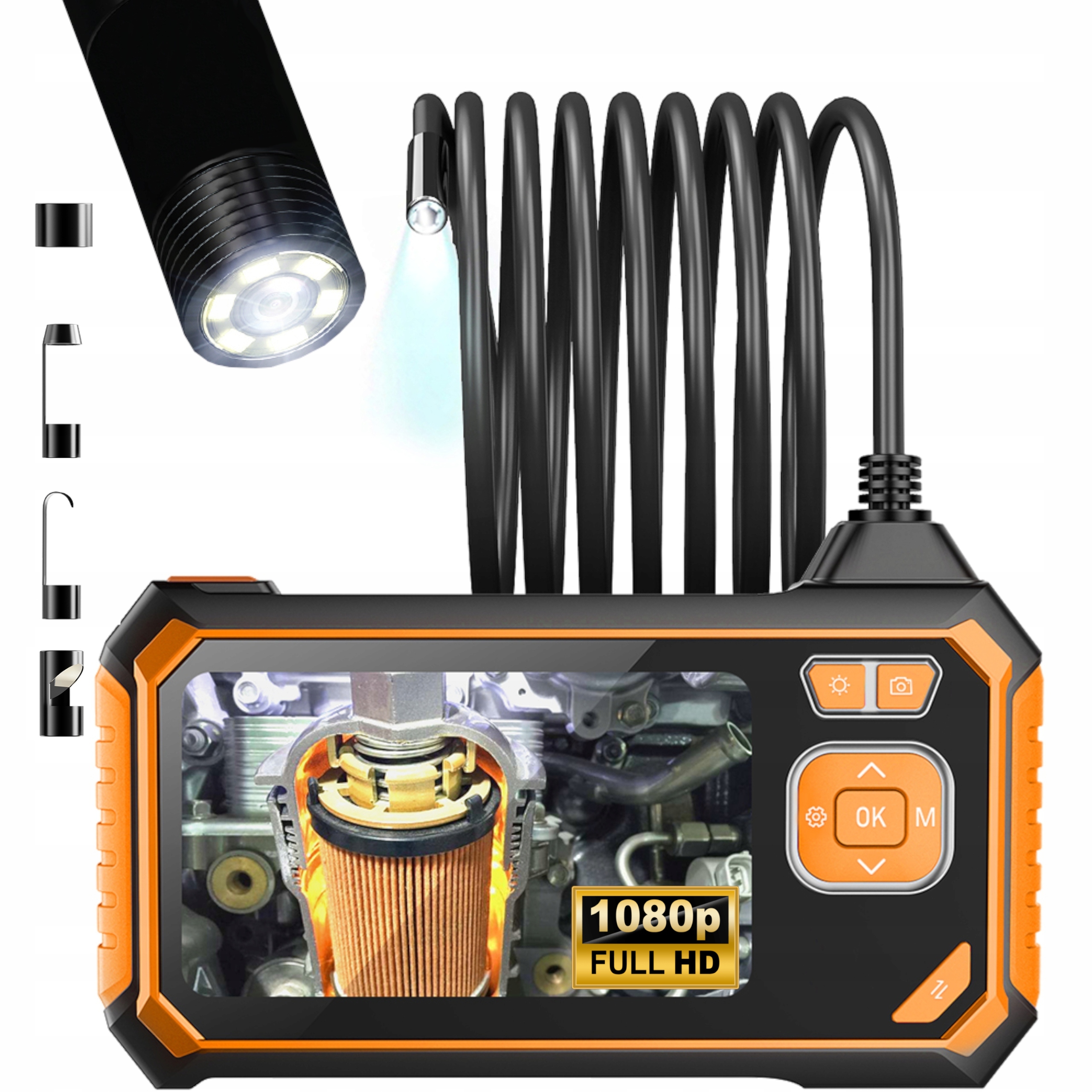 Endoskopová Inšpekčná Kamera 5M Full Hd LCD Usb 8MM Led LCD Displej