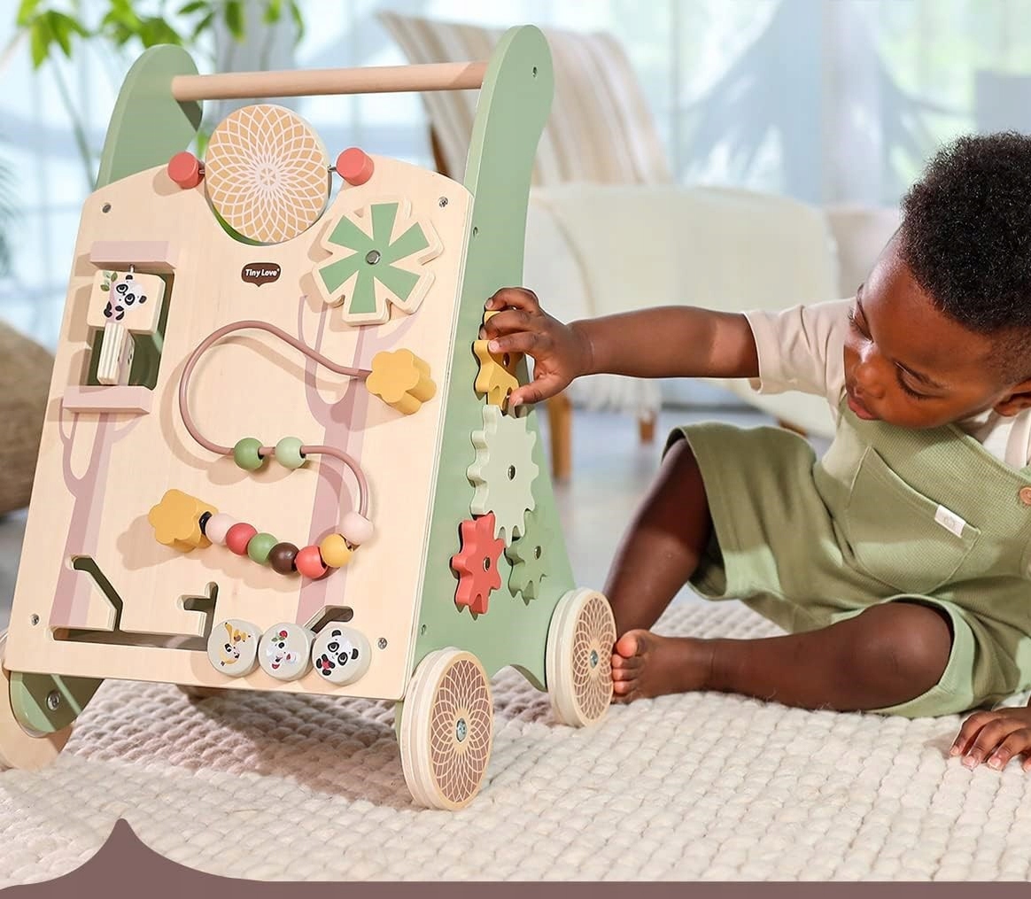 Drewniany Edukacyjny Chodzik-Pchacz 2w1 Boho Chic Wiek dziecka 18 m +