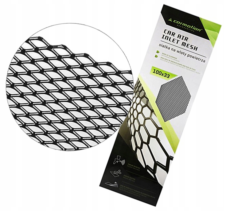 SIATKA ALUMINIUM 7X12MM ROMB 100X33CM CZARNA P0R11