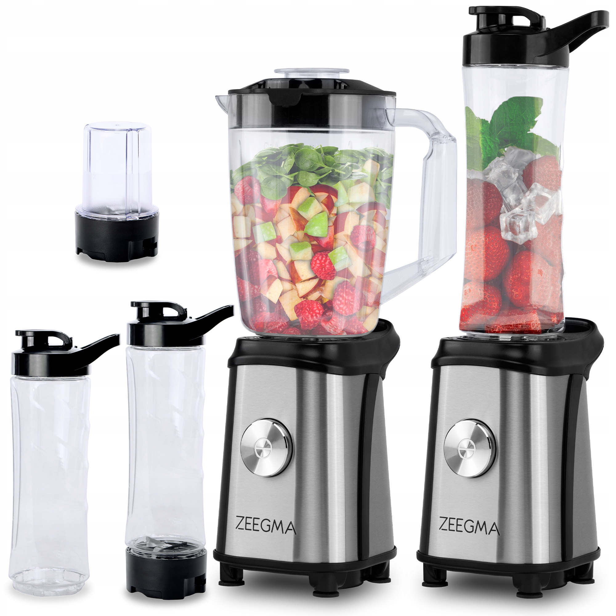 Kalichový Mixér 4v1 Mixér Mlecí Mlýnek 2 x Láhev Na Pití Zeegma 1050 W